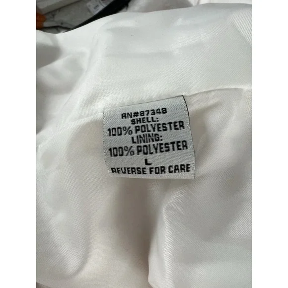 Sabrina Lauren Women's Large Faux Fur Toggle Coat Luxe Look White W/ Black Trim - Picture 7 of 8